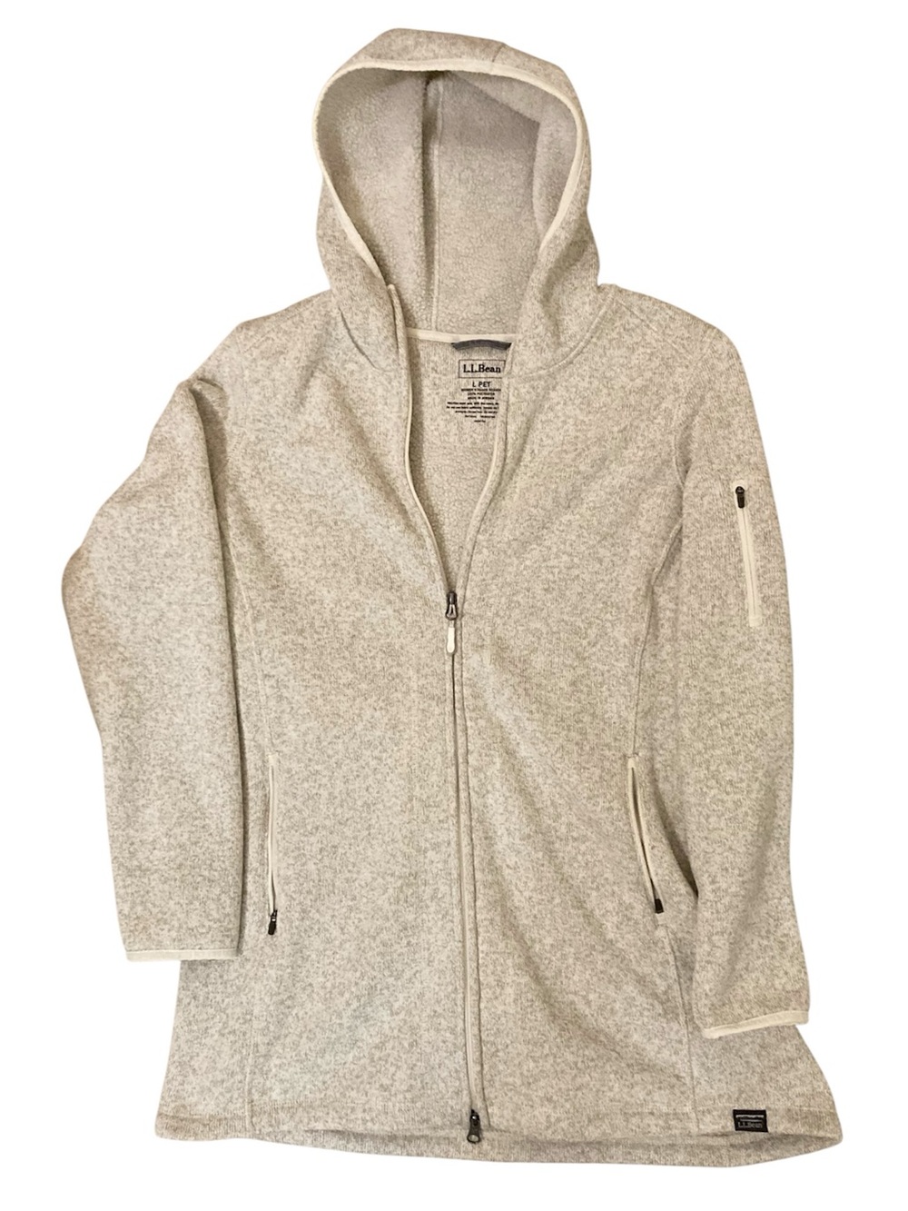 LL Bean Sweater Fleece Coat Cream / Oatmeal LP
